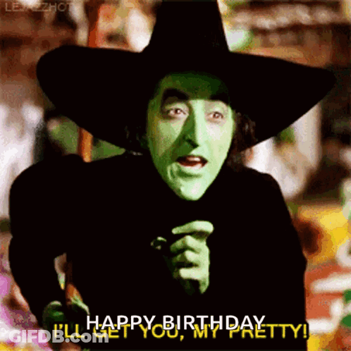 Wizard Of Oz Witch Saying Happy Birthday GIF
