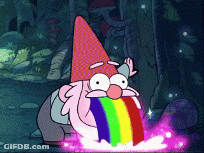 Wizard Throwing Up Rainbow GIF