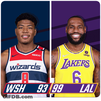 Wizards Player And Lakers Player Side By Side GIF