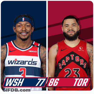 Wizards Player And Raptors Player Side By Side GIF