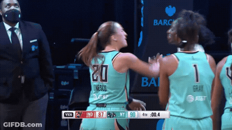 Wnba Sabrina Ionescu Pushed Hard GIF
