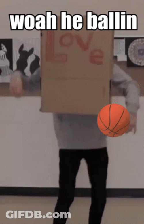 Woah He Ballin Man Inside Cardboard Box GIF