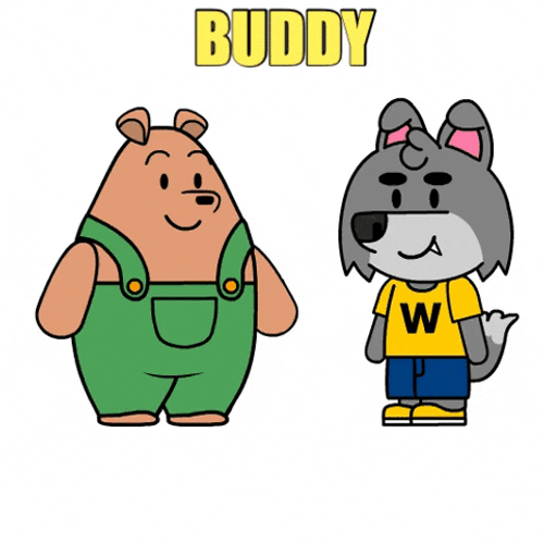 Wolf And Pants Bear Buddy GIF