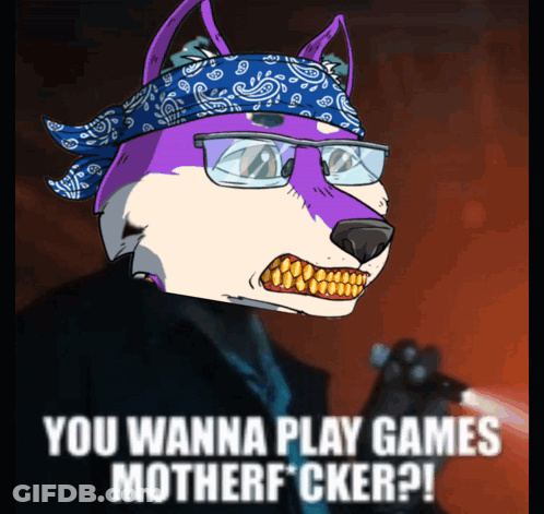 Wolf Bandana Glasses Says You Wanna Play Games GIF
