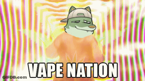 Wolf Cartoon Saying Vape Nation GIF