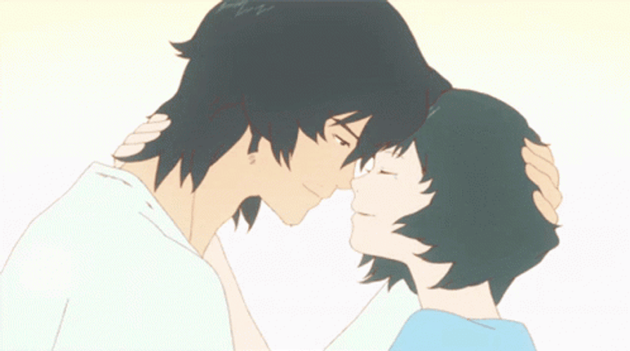 Wolf Children Anime Kiss GIF