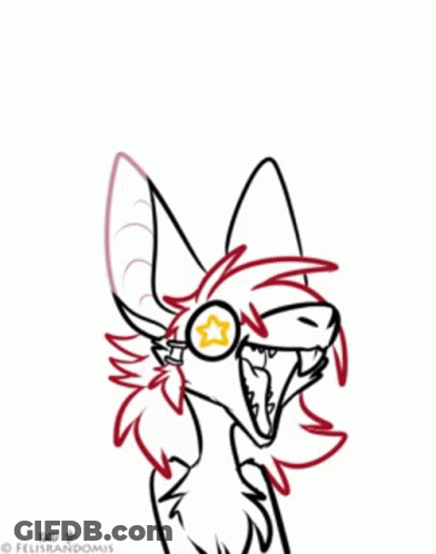 Wolf Drawing Saying Eeeee GIF