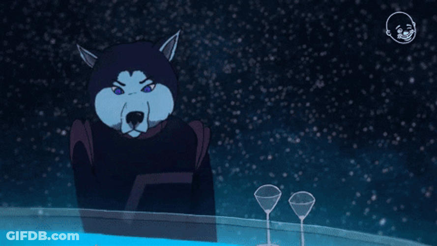 Wolf Face Bartender Mixing Drinks GIF