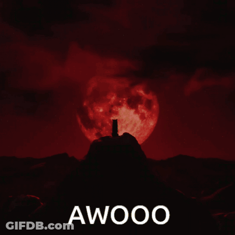 Wolf Howling At Full Moon Saying Awooo GIF