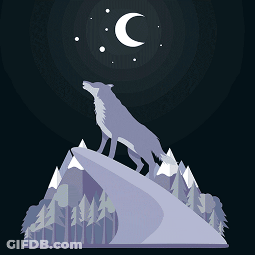 Wolf Howling Day And Night Animation GIF