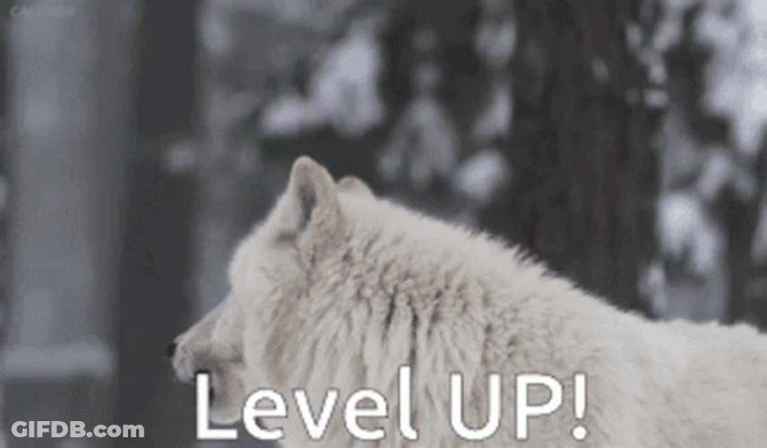 Wolf Howling Level Up GIF