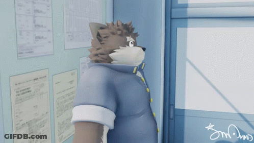Wolf In Blue Shirt With Snm Sign GIF