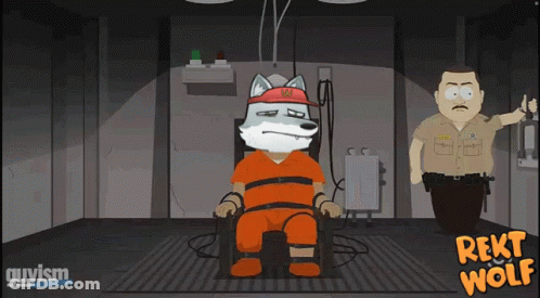 Wolf In Chair Saying Rekt Wolf GIF