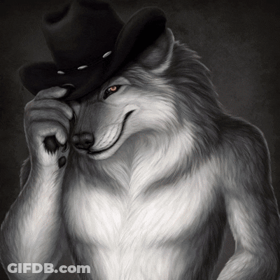 Wolf In Cowboy Hat Smiling GIF