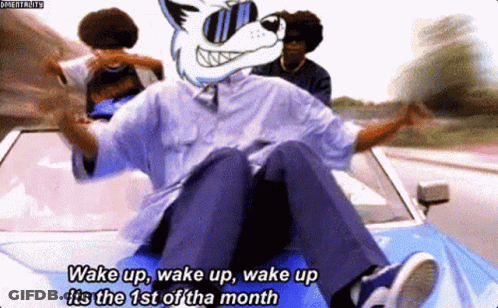 Wolf In Sunglasses Sitting In Car Wake Up GIF