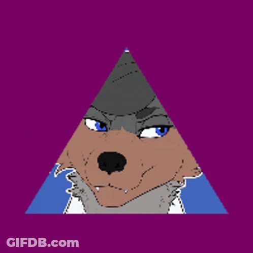 Wolf In Triangle On Pink Background GIF