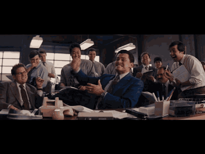 Wolf Of Wall Street Leonardo Laughing GIF