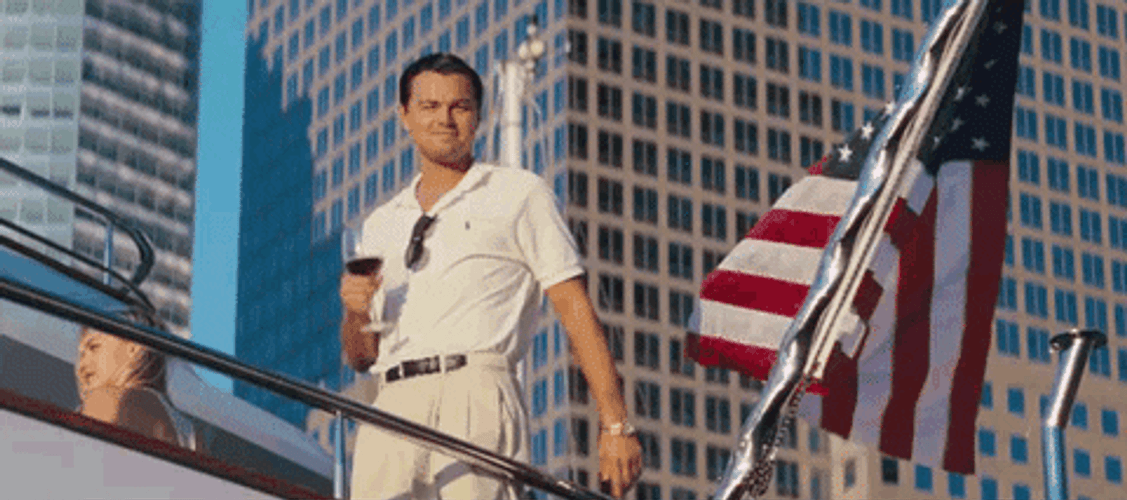 Wolf Of Wall Street Leonardo Wine Glass GIF