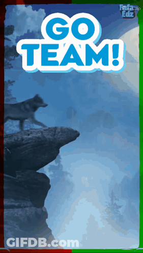 Wolf On Rock Go Team GIF