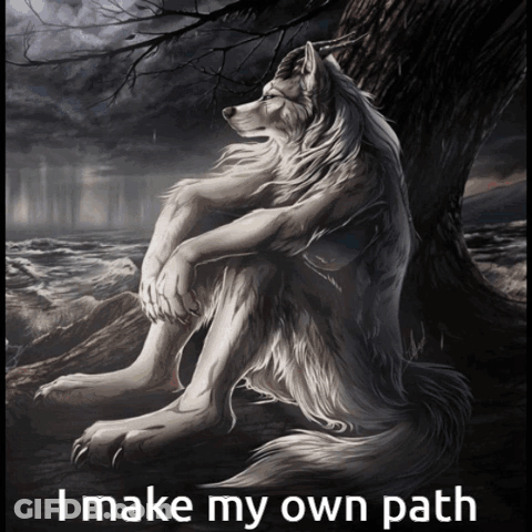 Wolf Painting I Make My Own Path GIF