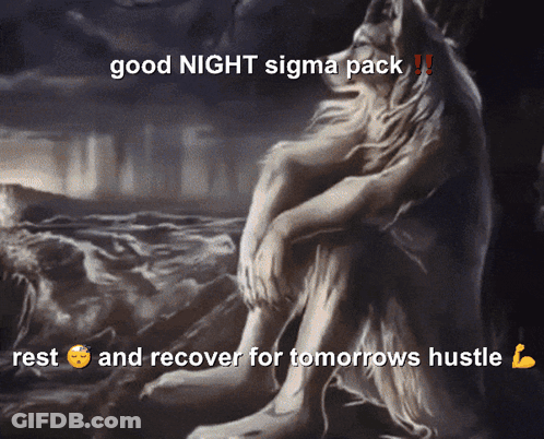 Wolf Painting Saying Good Night Sigma Pack GIF
