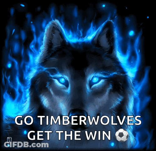 Wolf Poster With Go Timberwolves Get Win GIF