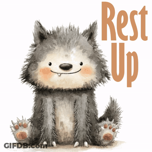 Wolf Saying Rest Up GIF
