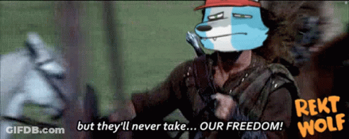 Wolf Saying They'll Never Take Our Freedom GIF