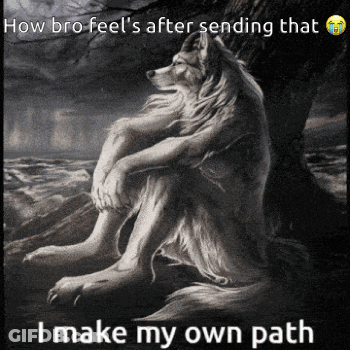 Wolf Under Tree How Bro Feels After Sending GIF