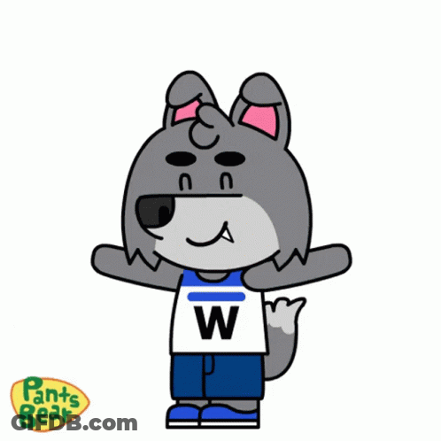 Wolf Wearing Shirt With W GIF