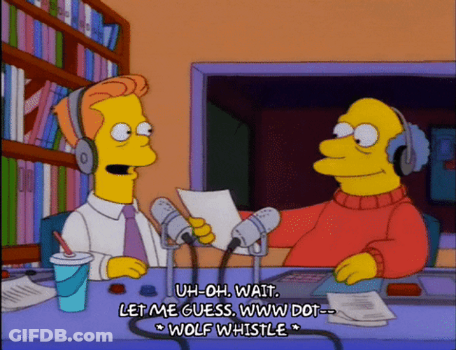Wolf Whistle Announcers The Simpsons GIF