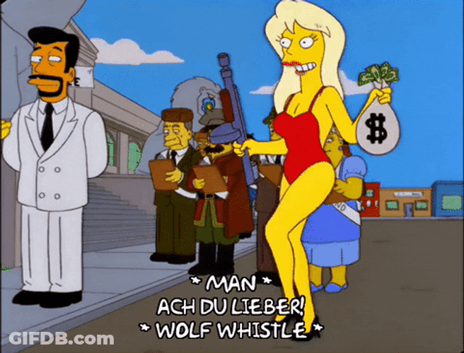 Wolf Whistle Money Bag Girl GIF