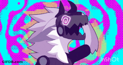 Wolf With Horns And Headphones GIF