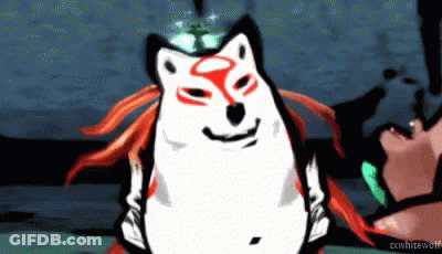 Wolf With Red And White Face GIF