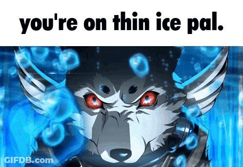 Wolf With Red Eyes You're On Thin Ice Pal GIF