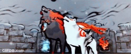 Wolf With Red Tail And Red Circle On Chest GIF