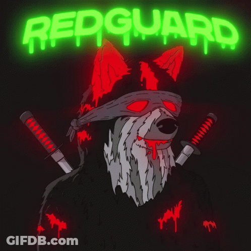 Wolf With Swords Redguard Behind Him GIF