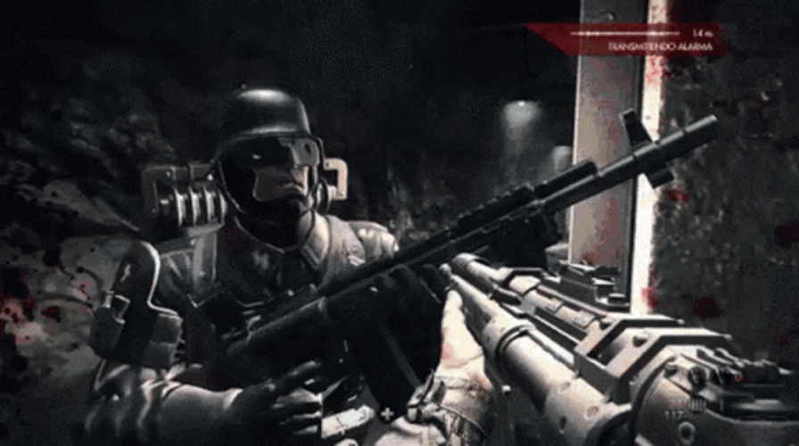 Wolfenstein Character Shooting GIF