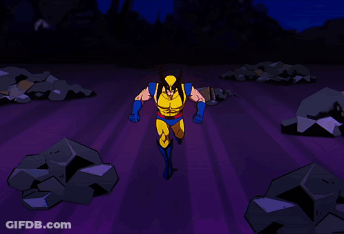 Wolverine And Gambit Fighting With Glowing Swords GIF