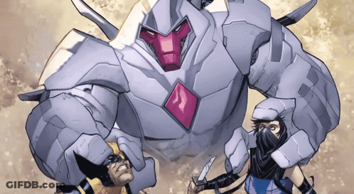 Wolverine And Robot With Diamond GIF
