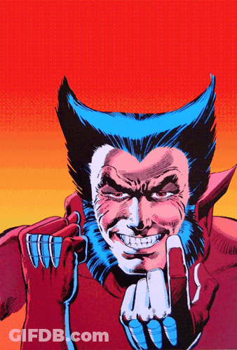 Wolverine Giving Middle Finger Red Background GIF