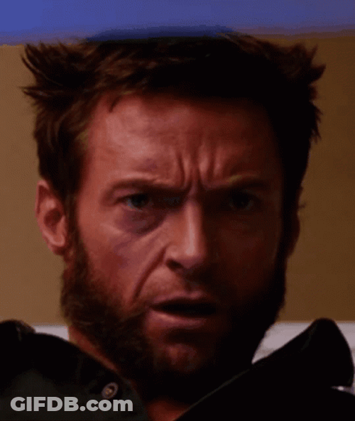 Wolverine Hugh Jackman Shocked Face GIF
