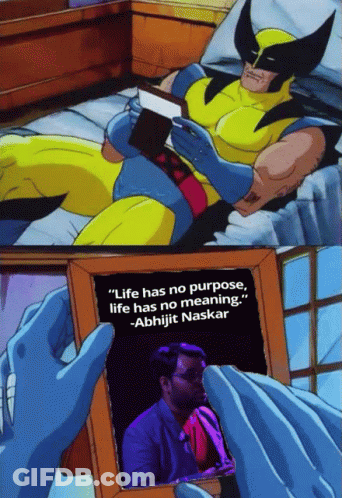 Wolverine Reading Book Life Has No Purpose GIF