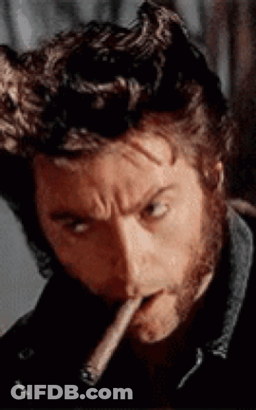 Wolverine Smoking Cigar GIF