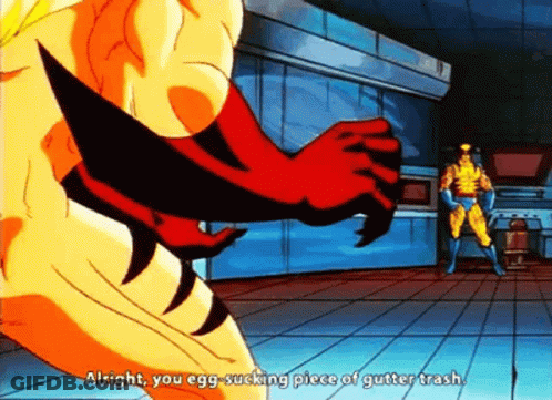 Wolverine Talking To Cartoon Character GIF