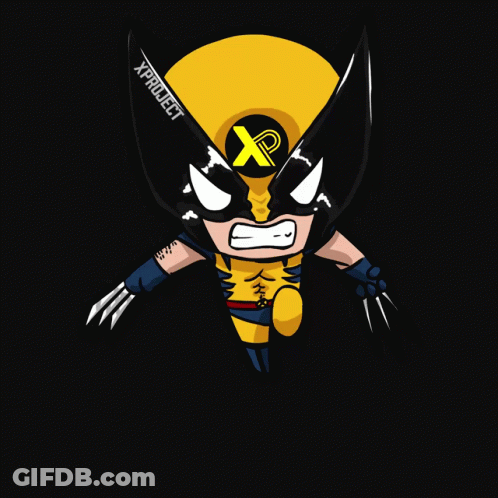 Wolverine With X Project Logo On Face GIF