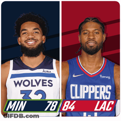 Wolves And Clippers Basketball Players GIF