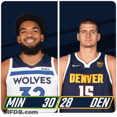 Wolves Vs Denver Nuggets Basketball Players GIF