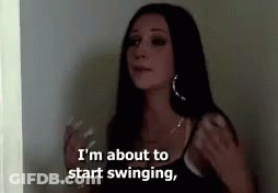 Woman About To Start Swinging GIF