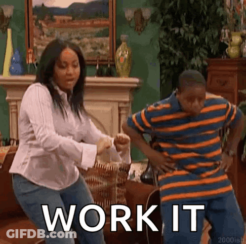 Woman And Boy Dancing Work It GIF